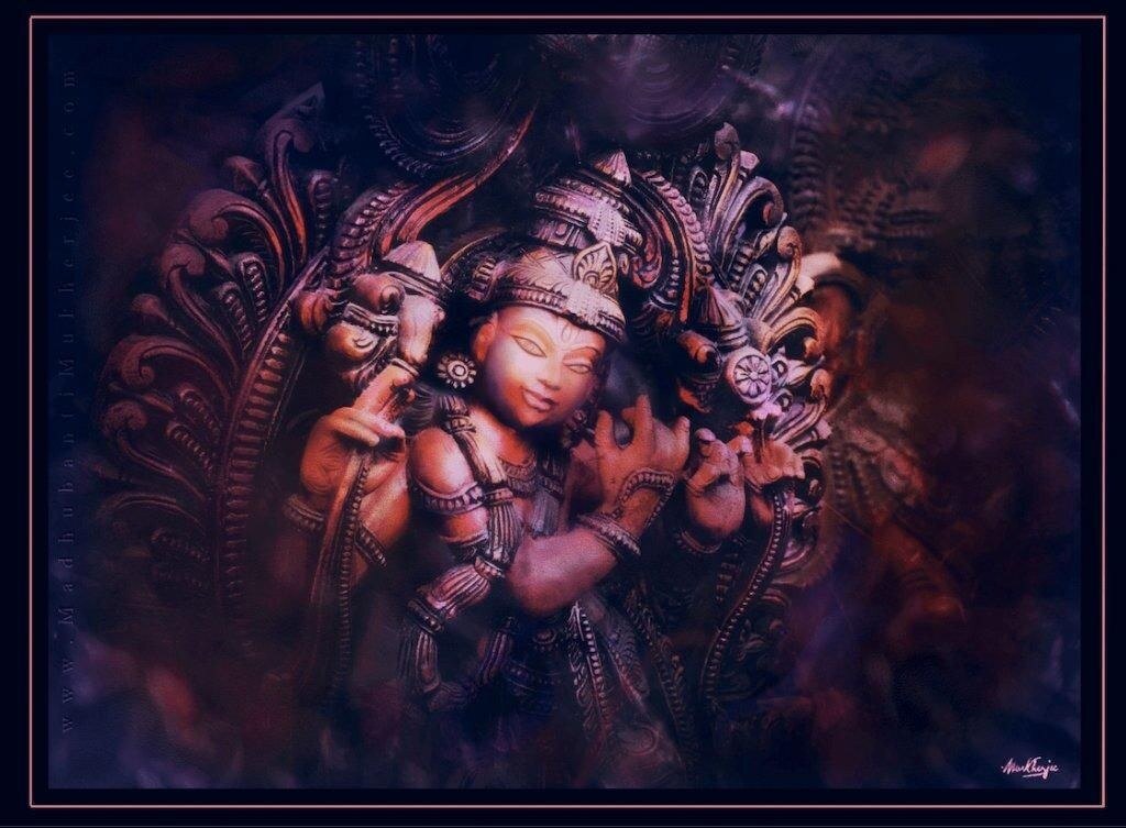 A watercolor study of Ganesha in violet and bronze — a signature-tier work